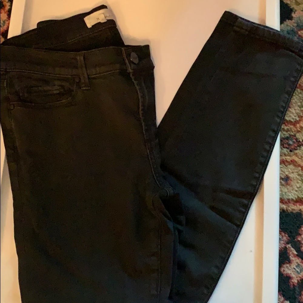 Halogen high rise Coated Jeans